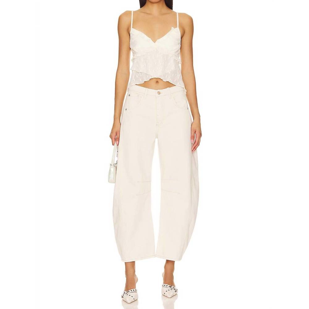 NEW FREE PEOPLE good luck mid rise barrel in milk - Picture 4 of 4